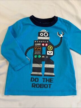 okie dokie Teal Baby Tee with Navy Trim